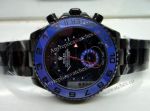 All Black Rolex Yachtmaster II Black Dial Blue Ceramic 44mm Replica watch